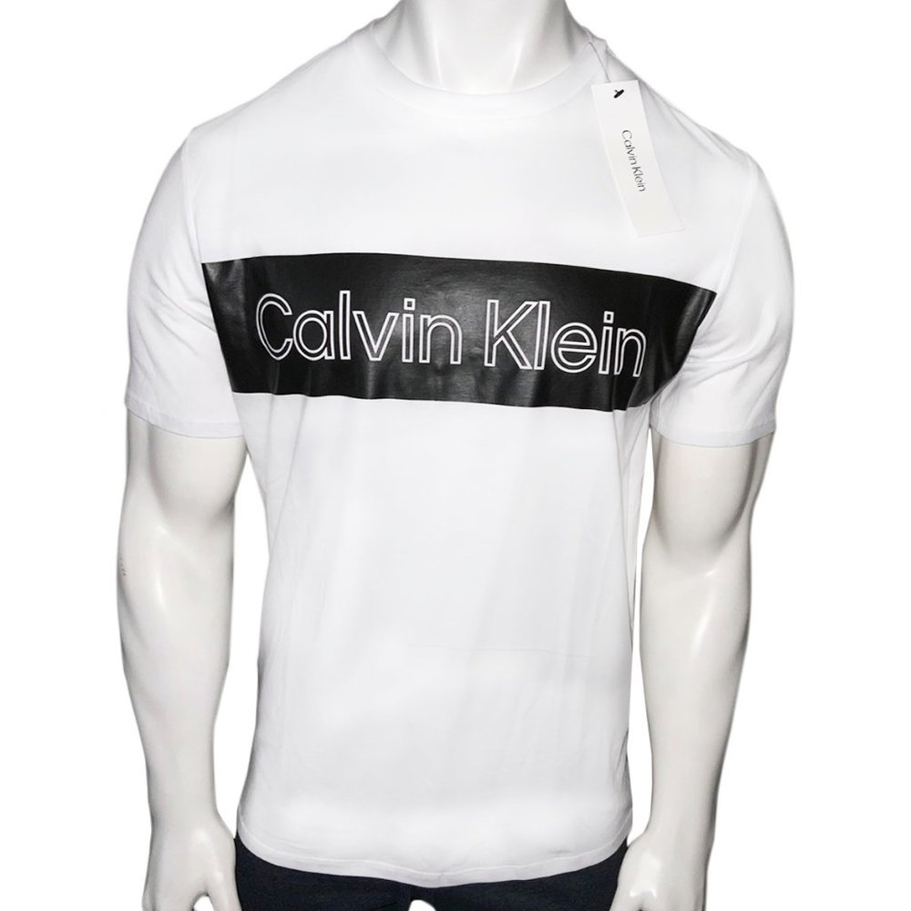 NWT CALVIN KLEIN AUTHENTIC MENS WHITE CREW NECK SHORT SLEEVE T-SHIRT SIZE S L XL